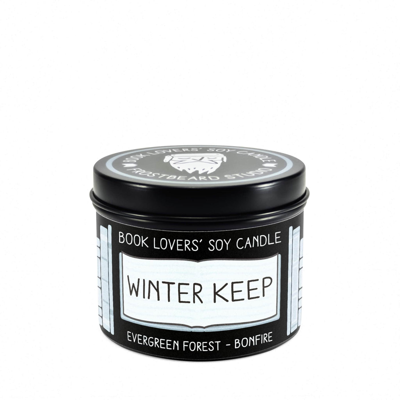 Winter Keep - 4 oz Tin - Book Lovers' Soy Candle - Frostbeard Studio