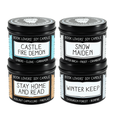 Winter Sample Pack - 4 oz Tins - Book Lovers' Soy Candles - Frostbeard Studio