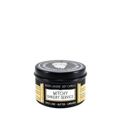 Witchy Bakery Service - 2 oz Tin - Book Lovers' Soy Candle - Frostbeard Studio