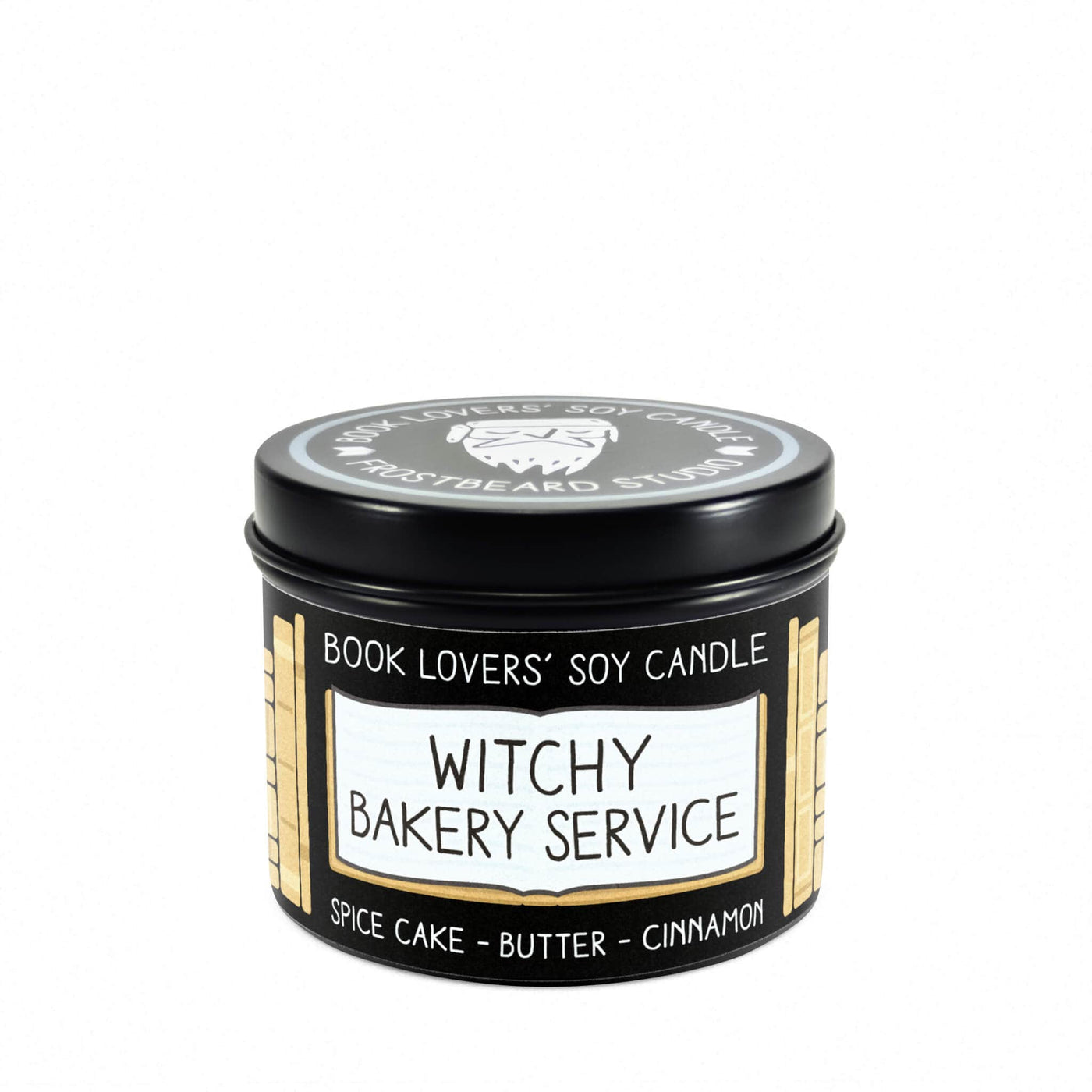 Witchy Bakery Service - 4 oz Tin - Book Lovers' Soy Candle - Frostbeard Studio