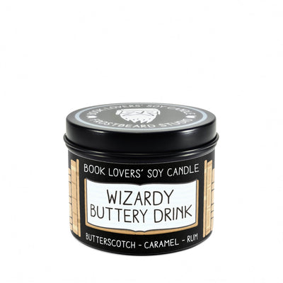 Wizardy Buttery Drink - 4 oz Tin - Book Lovers' Soy Candle - Frostbeard Studio