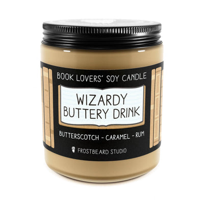 Wizardy Buttery Drink - 8 oz Jar - Book Lovers' Soy Candle - Frostbeard Studio