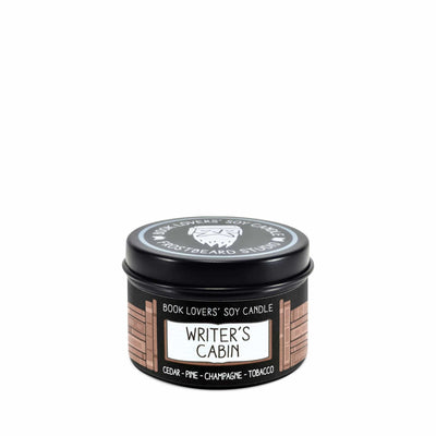 Writer's Cabin - 2 oz Tin - Book Lovers' Soy Candle - Frostbeard Studio