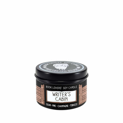 Writer's Cabin  -  2 oz Tin  -  Book Lovers' Soy Candle  -  Frostbeard Studio