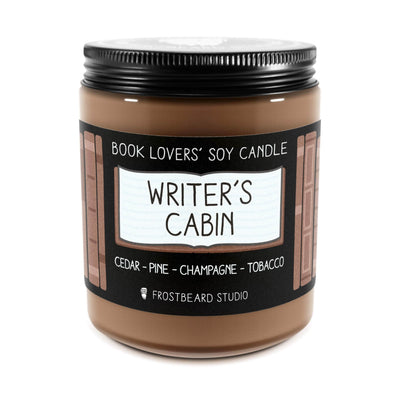 Writer's Cabin - 8 oz Jar - Book Lovers' Soy Candle - Frostbeard Studio